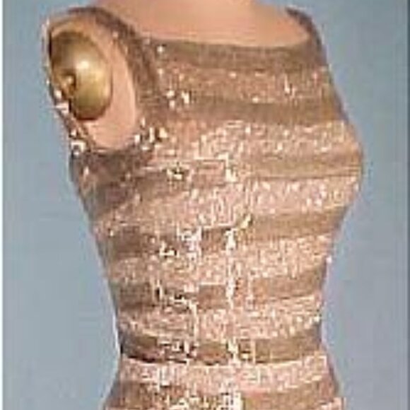 1950's RARE SIR NORMAN HARTNELL COUTURE Silver Beaded Dress! Top of the Line! - Picture 2 of 12
